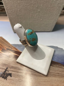 Navajo Sterling Silver & Turquoise Ring Size 5.5