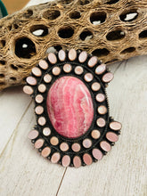 Load image into Gallery viewer, Navajo Sterling Silver, Mother of Pearl &amp; Rhodochrosite Cluster Adjustable Ring