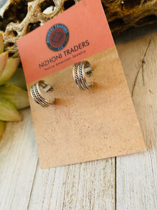 Navajo Sterling Silver Mini Hoop Earrings