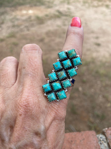 Nizhoni “The Andy” Handmade Kingman Turquoise And Sterling Silver Adjustable Ring