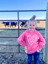 Load image into Gallery viewer, Kids Hoodie - I Love My Cows (Heather Pink)