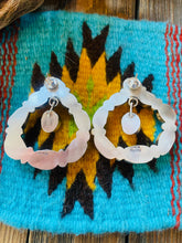 Load image into Gallery viewer, Navajo Sterling Silver &amp; Golden Hills Turquoise Cluster Dangle Earrings