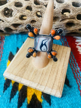 Load image into Gallery viewer, Handmade Sterling Silver &amp; Multi Stone Cluster Adjustable Ring