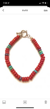 Load image into Gallery viewer, Navajo Coral &amp; Multi Stone Sterling Silver Beaded Bracelet