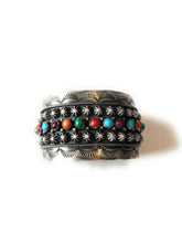 Load image into Gallery viewer, Navajo Sterling Silver And Multi Stone Bracelet Cuff By A Douglas