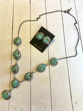 Load image into Gallery viewer, Navajo Sterling Silver &amp; Royston Turquoise Lariat Necklace Set