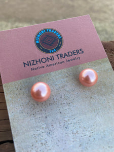 Queen Pink Conch Shell Pearl earrings
