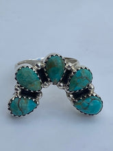 Load image into Gallery viewer, Blue Mojave &amp; Sterling Silver  Diamond Wrap Ring