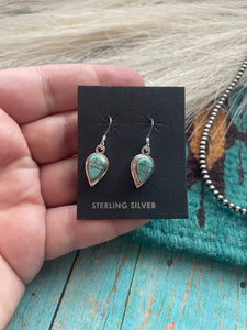 Navajo Number 8 Turquoise And Sterling Silver Inlay Dangle Earrings Pendant Set