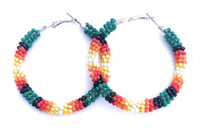 Load image into Gallery viewer, Navajo Handmade Beaded Hoop Earrings
