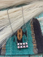 Load image into Gallery viewer, Navajo Queen Pink Conch Shell And Sterling Silver Bar Necklace Signed J Begay