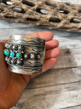 Load image into Gallery viewer, Navajo Sterling Sonoran Mountain Turquoise Bracelet Cuff