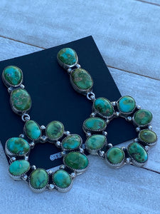 Navajo Sterling Silver & Sonoran Gold Turquoise dangles by M. Silversmith