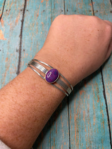 Navajo Purple Mojave & Sterling Silver Cuff Bracelet
