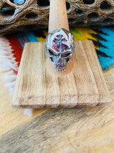 Load image into Gallery viewer, Handmade Sterling Silver Skull Ring Size 9.5