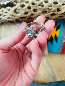 Handmade Sterling Silver Skull Ring Size 10.5