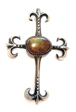 Load image into Gallery viewer, Navajo Sterling Silver &amp; Royston Turquoise Cross Pendant By Martha Cayatineto
