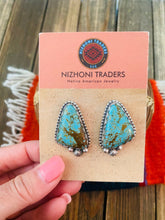 Load image into Gallery viewer, Navajo Sterling Silver &amp; Royston Turquoise Post Earrings