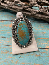 Load image into Gallery viewer, Gorgeous Navajo Sterling Silver &amp; Turquoise Adjustable Ring Signed