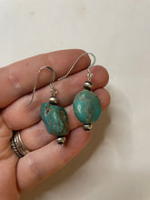 Load image into Gallery viewer, Navajo Sterling Silver Turquoise Stone Dangle Earrings