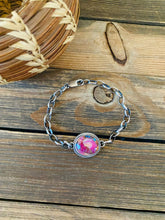 Load image into Gallery viewer, Navajo Pink Dream Mohave &amp; Sterling Silver Link  Bracelet