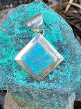 Load image into Gallery viewer, Turquoise Sterling Silver Square Pendant