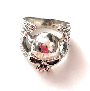 Handmade Sterling Silver Skull Ring Size 8.5