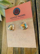 Load image into Gallery viewer, Navajo Multi Stone Spice &amp; Sterling Silver Stud Earrings