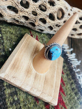 Load image into Gallery viewer, Navajo Golden Hills Turquoise &amp; Sterling Silver Ring Size 6.5 Signed