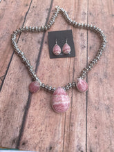 Load image into Gallery viewer, Navajo Rhodonite &amp; Sterling Silver Beaded Necklace Set