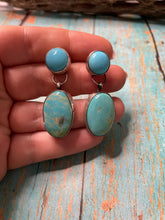 Load image into Gallery viewer, Navajo Turquoise And Sterling Silver Dangle Earrings Signed any Antone Harley