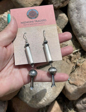 Load image into Gallery viewer, Navajo Handmade Sterling Silver Blossom Dangles