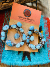Load image into Gallery viewer, Navajo Sterling Silver &amp; Golden Hills Turquoise Cluster Dangle Earrings