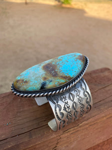 Jennifer Garcia Sterling Silver & Royston Turquoise Cuff Bracelet
