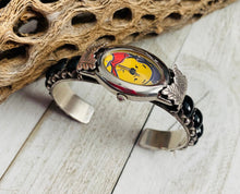 Load image into Gallery viewer, Old Pawn Vintage Navajo Onyx &amp; Sterling Silver Watch Cuff