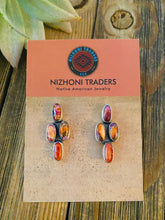 Load image into Gallery viewer, Navajo Pink Dream Mohave &amp; Sterling Silver Post Earrings