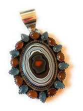Load image into Gallery viewer, Handmade Sterling Silver &amp; Multi Stone Cluster Pendant