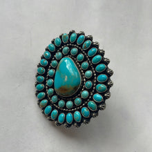 Load image into Gallery viewer, Navajo Sterling Silver &amp; Turquoise Ring Size 8 Signed