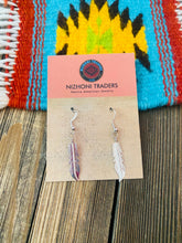 Load image into Gallery viewer, Navajo Sterling Silver Feather Dangle Earrings