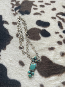 Handmade Sterling Silver and Turquoise Necklace Signed Nizhoni