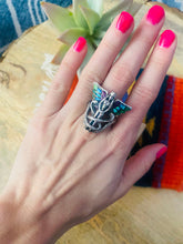 Load image into Gallery viewer, Handmade Sterling Silver &amp; Multi Stone Inlay Snake Queen Ring Size 9.5