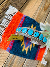 Load image into Gallery viewer, Navajo Old Pawn Vintage Kingman Turquoise &amp; Sterling Silver Cuff Bracelet