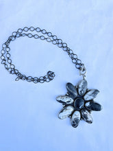 Load image into Gallery viewer, Navajo Sterling Silver And White Buffalo Cluster Necklace By Ella Peters