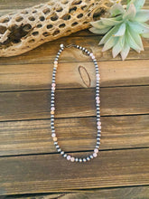Load image into Gallery viewer, Navajo Sterling Silver Pearl &amp; Pink Opal Beaded Necklace 18 inch