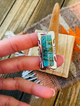 Load image into Gallery viewer, Navajo Sterling Silver &amp; Turquoise Inlay Ring Size 6