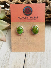 Load image into Gallery viewer, Navajo Sonoran Mountain Turquoise &amp; Sterling Silver Stud Earrings
