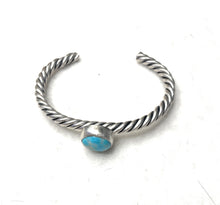 Load image into Gallery viewer, Navajo Sterling Rope Cuff &amp; Turquoise Cuff Bracelet