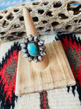 Load image into Gallery viewer, Handmade Sterling Silver, Wild Horse &amp; Turquoise Cluster Adjustable Ring