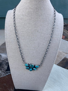 Navajo Natural Kingman Turquoise & Sterling Silver Necklace by Ella Peters