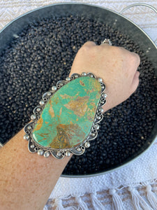 Navajo Royston Turquoise Sterling Silver Cuff Bracelet Signed